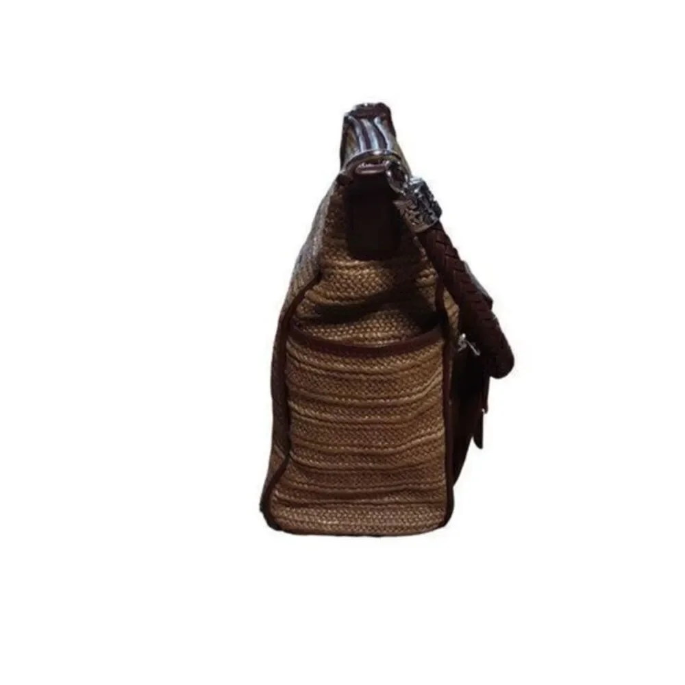 Brighton Brown Straw and Leather Handbag 11